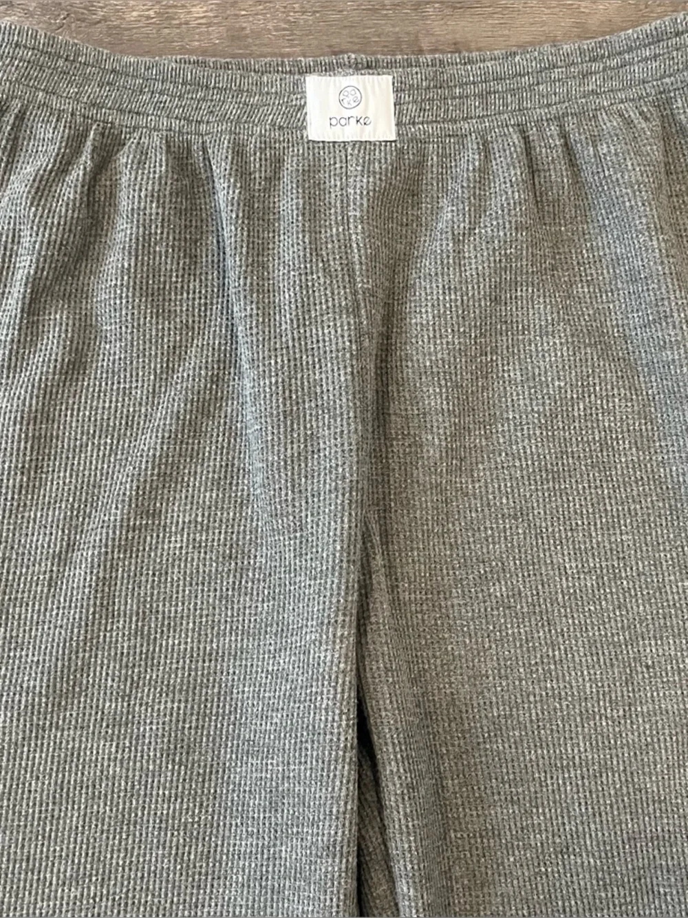 PARKE Waffle Boxer Wide Leg Pants in Stormy Gray - Picture 3 of 7